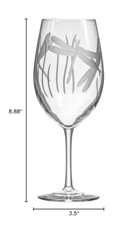 Rolf Glass Dragonfly All Purpose Wine Glass 18 ounce - Stemmed Wine Glasses Set of 4 – Lead-Free Glass- Etched Large Wine Glasses - Made in the USA - A Classic - color: All Purpose 4 Set