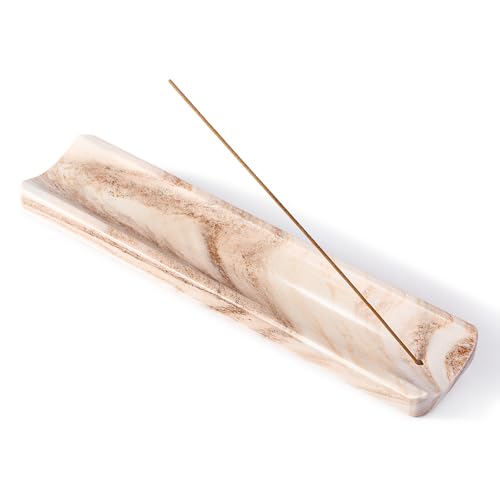 Marble Incense Holder, Incense Holder for Sticks, Incense Sticks Holder Ash Catcher for Meditation Yoga SPA, Natural Stone Incense Burner, Home Table Decor - color: Palissandro Classico