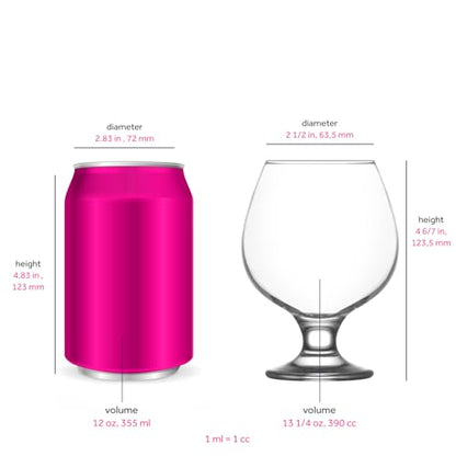 LAV Brandy Snifters Glass Set | Dishwasher Safe, Short Stem Balloon Glasses, Glass Goblets for Spirits, Bourbon Whiskey, Cognac, Scotch, Beer Tasting Glasses | 13.25 oz | Set of 4 - style: Brandy Snifters