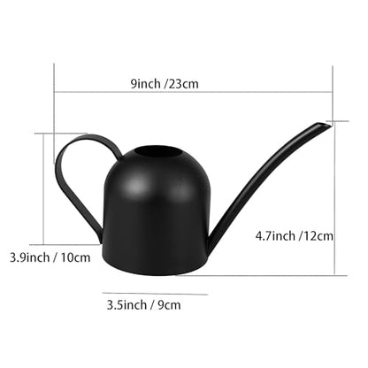 IMEEA Small Watering Can for Indoor Plants Stainless Steel Watering Can with Long Spout 15oz/450ml, (Black) - color: 15oz (Matte Black)