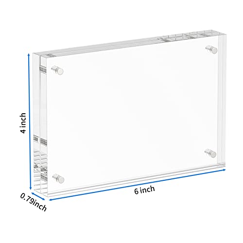NIUBEE 4x6 Acrylic Photo Frames 5 Pack, Clear Desktop Double Sided Magnetic Picture Display - size: 4x6"(5 packs)
