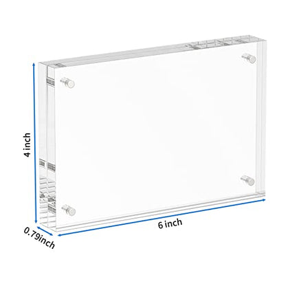 NIUBEE 4x6 Acrylic Photo Frames 5 Pack, Clear Desktop Double Sided Magnetic Picture Display - size: 4x6"(5 packs)