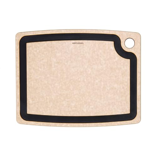 Epicurean Gourmet Series Cutting Board with Juice Groove, 14.5-Inch by 11.25-Inch, Natural/Slate | Juice groove, Microplastics free, dishwasher safe, lightweight reversible design, knife friendly, heat resistant, USA made - color: Natural/Slate, size: 14.