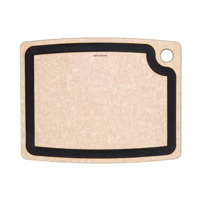 Epicurean Gourmet Series Cutting Board with Juice Groove, 14.5-Inch by 11.25-Inch, Natural/Slate | Juice groove, Microplastics free, dishwasher safe, lightweight reversible design, knife friendly, heat resistant, USA made - color: Natural/Slate, size: 14.