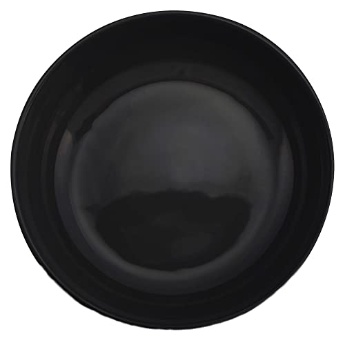Elanze Designs Bistro Glossy Ceramic 8.5 inch Shallow Pasta Dinner Bowls Set of 4 - Perfect for Everyday uses from Italian Style Pasta to Caesar Salad, and Ramen to Pho, Black - color: Black, style: 8.5 inch Dinner