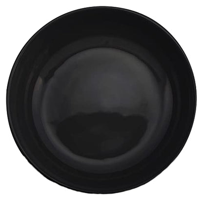 Elanze Designs Bistro Glossy Ceramic 8.5 inch Shallow Pasta Dinner Bowls Set of 4 - Perfect for Everyday uses from Italian Style Pasta to Caesar Salad, and Ramen to Pho, Black - color: Black, style: 8.5 inch Dinner