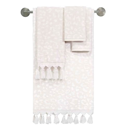 Nicole Miller - Bath Towels, Soft & Absorbent Cotton, Dorm Room Essentilals, Set of 2 (Celina Collection, Cream) - size: 2pc Bath Towels
