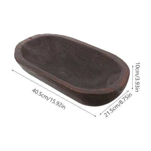 Vaguelly Rustic Wooden Bowl Decorative Centerpiece Bowl for Table Decor Versatile Farmhouse Style for Dining Table Elegance