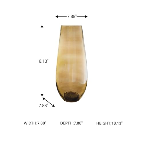 Signature Design by Ashley Rhettman Contemporary 18 in. Vase, Transparent Brown - size: 7.88" W x 7.88" D x 18" H