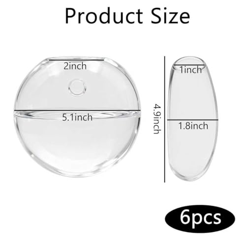 Wall Hanging Propagation Station 6 Pack Oblate Glass Hydroponic Plant Vases | Decorative Wall Mount Planter Vases for Home Bathroom Office, Perfect Housewarming Gift ﻿