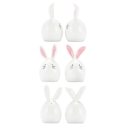 Bico Dreamy Rabbit Ceramic Hand Painted Salt & Pepper Shaker Set, Easter Decoration Table Top, Dishwasher Safe
