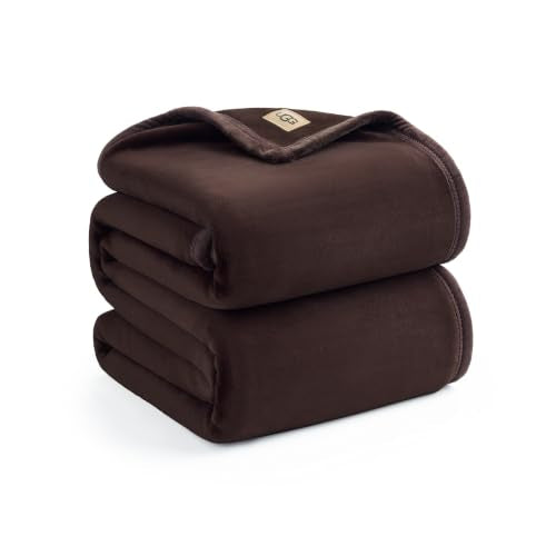 UGG Coco Twin Bed Blanket, Cozy Fleece Blanket, 68" x 92", Brown | Fits Twin and Twin Xl Beds, All Season Bedding, Bedroom Decor, Dorm Room Essentials, Oeko Tex Certified, Year-Round Use - color: Brown, size: Twin