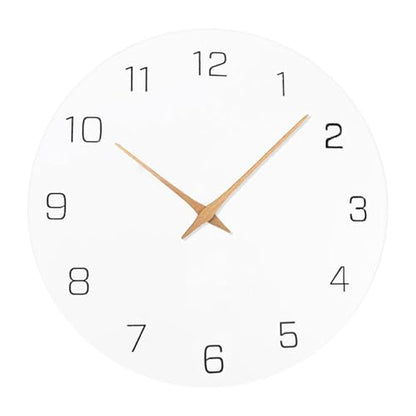 Wall Clock Minimalist Wooden Wall Clock Silent Non Ticking Decorative Hanging Clock Easy Read Dial Wood Suitable for Living Room, Arabic Numerals