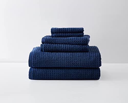 Tommy Bahama - Bath Towels, Highly Absorbent Cotton Bathroom Decor, Low Linting & Fade Resistant, Oeko-Tex Certified (Northern Pacific Maritime Navy, 6-Piece) - color: Northern Pacific Maritime Navy, size: 6 Piece Bath Towels