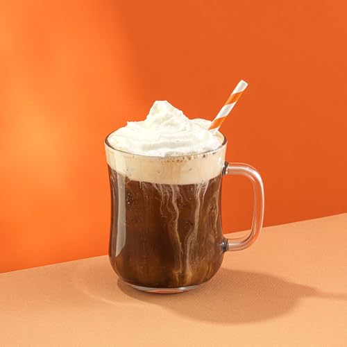 JoyJolt Glass Coffee Cups - 15.5oz Diner Coffee Mug Set of 4. Clear Coffee Mugs, Cappuccino & Latte Glasses - size: Set of 4