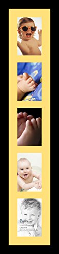 ArtToFrames Collage Photo Frame Single Mat with 5-4x6 Openings with Satin Black Frame and Canary mat. - color: 5 - 4x6 - (2139), size: Canary