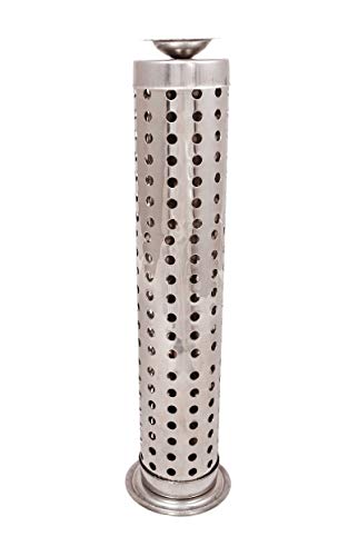 Steel King Size Sage Long Tower Soapstone Incense Holder Home Agarbatti Stand with Ash Catcher Best for Diwali Pooja Celebration (Mutiple Sticks)