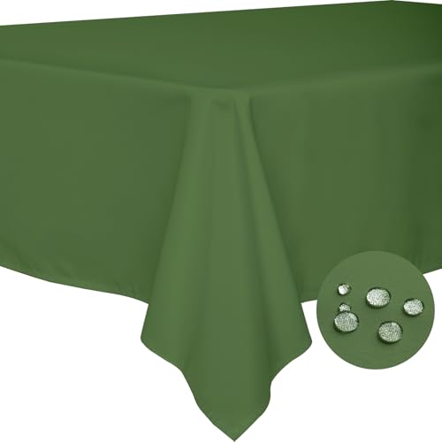 BYDOLL Table Cloth Green 54x78 Inch Tablecloth for 4 Foot Rectangle Tables Outdoor Washable Wrinkle Free and Spillproof Polyester Tablecloth for Festival Camping Picnic Party Cover - color: Green, size: 78" x 54" (Rectangular)