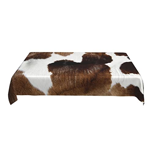 Worltoldb Cow Tablecloths Polyester Table Cloth for Kitchen Dinning Table Washable Table Cover for Parties Wedding Picnic - color: White10