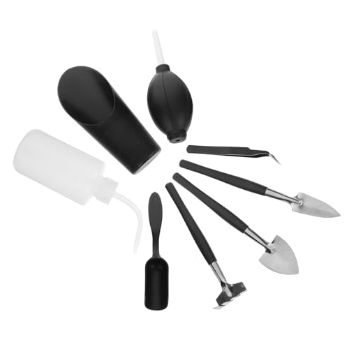 DOITOOL 8pcs Gardening Hand Tool Set Mini Garden Tools for Planting and Transplanting Succulents with Soil Digging Trowel and Bonsai for Indoor and Outdoor Use