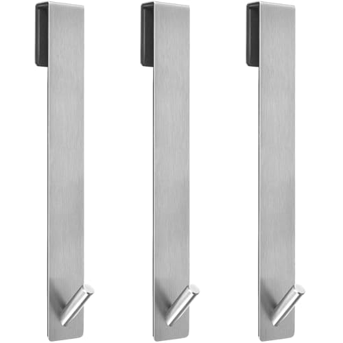 Kontoyo Shower Door Hooks(10 Inch),Extended Over Door Hooks for Bathroom Frameless Glass Shower Door,Stainless Steel Towel Hooks,Heavy Duty Rack Hooks for Robe,Towel-3 Pack-Silver - color: Silver, size: 10IN-3 PACK