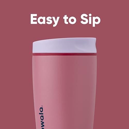 Owala SmoothSip Slider Insulated Stainless Steel Coffee Tumbler, Reusable Iced Coffee Cup, Hot Coffee Travel Mug, BPA Free 12 oz, Crochet Queen - color: Crochet Queen, size: 12 Ounces, style: No Handle
