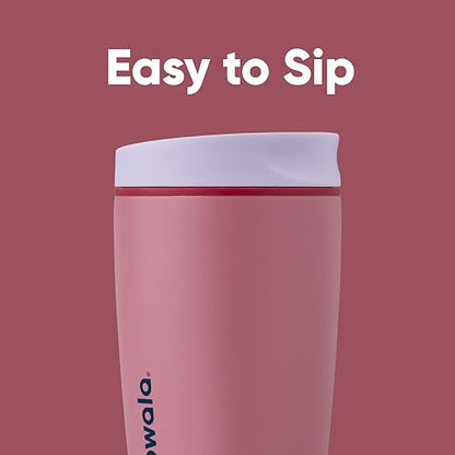 Owala SmoothSip Slider Insulated Stainless Steel Coffee Tumbler, Reusable Iced Coffee Cup, Hot Coffee Travel Mug, BPA Free 12 oz, Crochet Queen - color: Crochet Queen, size: 12 Ounces, style: No Handle