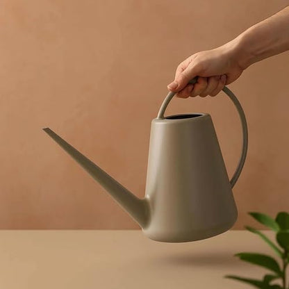 1 Gallon Resin Watering Can, with Ergonomic Curved Handle & Long Spout | for Indoor & Outdoor Plants,Birch Grey