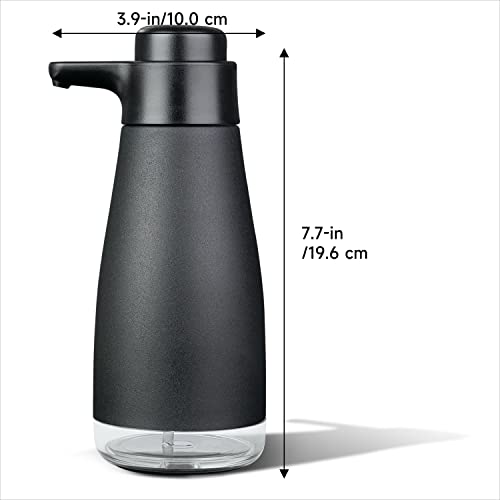 AIKE 15oz Liquid Soap Dispenser for Dish and Hand Soap Matte Black | Easy Push Durable Pump, No-Slip Base with Clear Liquid Window, Easy Refill Wide Opening, for Kitchen Sink and Bathroom - color: Black