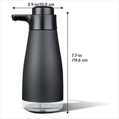 AIKE 15oz Liquid Soap Dispenser for Dish and Hand Soap Matte Black | Easy Push Durable Pump, No-Slip Base with Clear Liquid Window, Easy Refill Wide Opening, for Kitchen Sink and Bathroom - color: Black