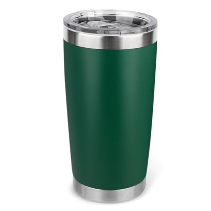 20oz Stainless Steel Tumbler with Lid, Travel Mug - Double Wall Vacuum Powder Coated Cup - Dark Green, 1 Pack - color: Dark Green, size: 1 Pack