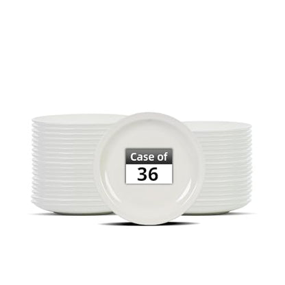 Stoneware Narrow Rim Commercial Grade Dinnerware, America White, Plate 5.5", Case of 36 - color: America White, size: Plate 5.5"