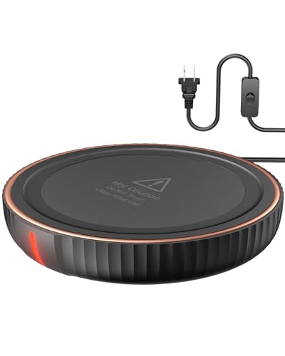 HouseGem Large Candle Warmer Plate - Coffee Cup Mug Warmer for Desk, Candle Melter, Electric Mug Heater for Beverages, Milk & Tea, Coffee Accessories Ideal Gifts Keep Cup Warm (Black) - color: Black