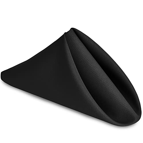 Set of 6 Cloth Napkins, 18 x 18 Inch, Soft Durable Washable Table Napkin, Ideal for Parties, Weddings and Dinners, Black - color: Black, size: 18" x 18" (Set of 6)