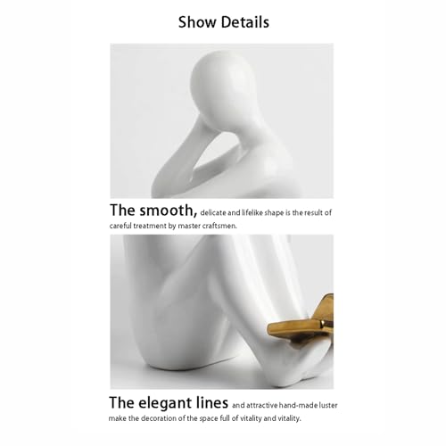 Book Stoppers Unique Decorative Reader Bookends Home Office Books Shelves Stoppers Holder Creative Desktop Ornaments Ceramic 1Pair/2Piece Home Decor