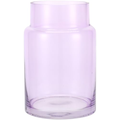 Large Glass Vase, 9.2 Inch Flower Vase, Glass Flower Vase for Bouquet, Purple Tall Vases, Wide Mouth Vase for Flowers, Large Vases for Home, Wedding, Living Room, Office Decor - color: Purple, size: 9 Inch