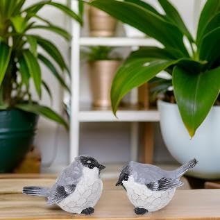 The Bridge Collection Set of 2 Chickadee Bird Figurines, Styles Vary | Hand-Painted Set of 2 Small Resin Decorative Birds for Indoor Home Decor or Outdoor Patio & Garden