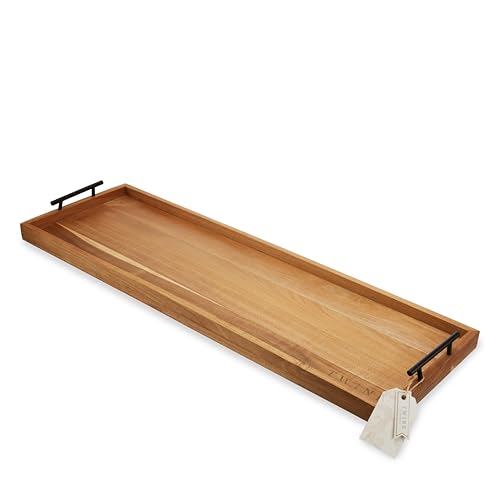 Twine Modern Manor Longboard Cheese Platter with Handles, Rectangular Cheese Board and Home Decor Tray, Dining Table Accessories Acacia Wood Set of 1 - style: Modern Manor Longboard