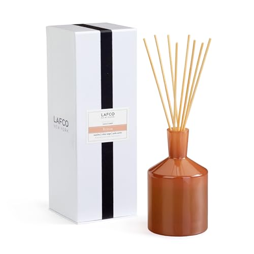 LAFCO New York Classic Reed Diffuser, Retreat - 6 oz - Up to 3 Months Fragrance Life - Reusable Glass Vessel - Natural Wood Reeds - Made in the USA