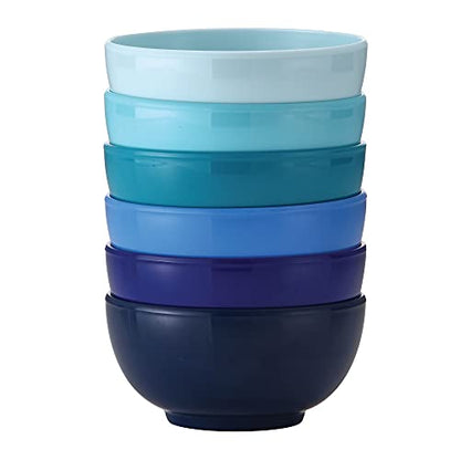 French Bull Melamine Small Bowls, 6-Piece Set, Small Serving Bowl – Snack, Condiment, Dip, Dessert, Ice Cream – Shatter Proof, Food-Safe, BPA Free, Dishwasher Safe, 5.5” 22 oz - Shades of Blue - color: Shades of Blue, size: 5.5" Small Bowls set of 6
