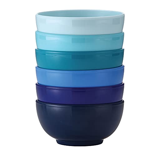 French Bull Melamine Small Bowls, 6-Piece Set, Small Serving Bowl – Snack, Condiment, Dip, Dessert, Ice Cream – Shatter Proof, Food-Safe, BPA Free, Dishwasher Safe, 5.5” 22 oz - Shades of Blue - color: Shades of Blue, size: 5.5" Small Bowls set of 6