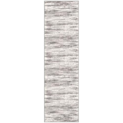 KOZYFLY Modern Abstract Washable Rug Runner 2x7 Hallway Runner Rug Non-Slip Soft Kitchen Runner Rugs, Print Grey/Light Beige/Brown Striped Carpet Runner for Entryway Bathroom - color: Grey/Light Beige/Brown, size: 2' x 7' (Runner)