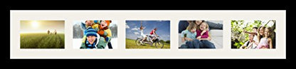 ArtToFrames Collage Photo Frame Single Mat with 5-4x6 Openings and Satin Black Frame. - color: 5 - 4x6 - (2365)