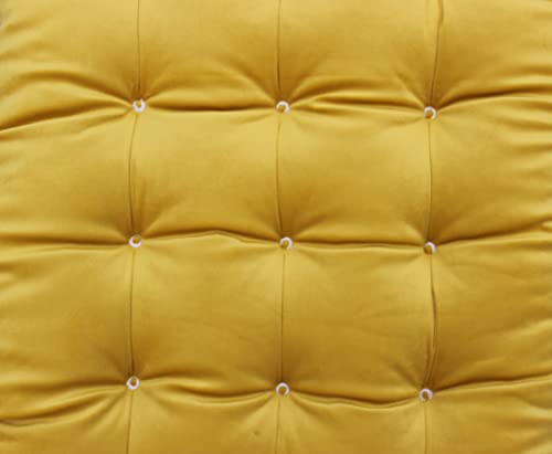 Intelligent Design Foldable Velvet Light Weight Lounge Floor Pillow Cushion Tufted Seat for Meditation, Game Playing, Yoga, Reading 61 L X 20.8 W, Yellow - color: Yellow, style: 61 L X 20.8 W