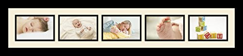 ArtToFrames Collage Photo Frame Single Mat with 5-4x6 Openings with Satin Black Frame and Cognac mat. - color: 5 - 4x6 - (2139), size: Cognac