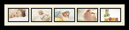 ArtToFrames Collage Photo Frame Single Mat with 5-4x6 Openings with Satin Black Frame and Cognac mat. - color: 5 - 4x6 - (2139), size: Cognac