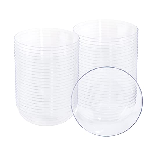 bUCLA 50Pack Clear Plastic Bowls Disposable - 10oz Premium Heavy Crystal Plastic Salsa Bowls - Ideal for Wedding & Party - color: Clear, size: 10oz