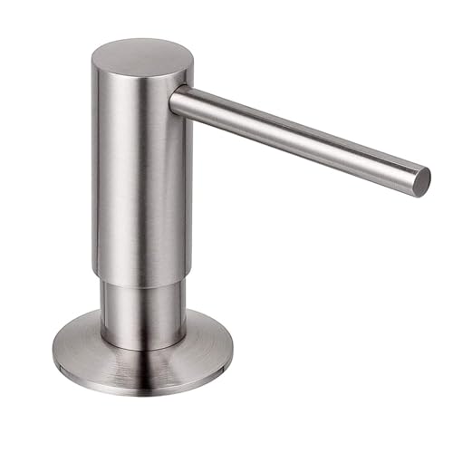 Samodra Sink Soap Dispenser, Metal Pump Head Liquid Lotion Countertop Kitchen Bathroom Soap Dispenser with 12 OZ PET Bottle - color: Brushed Nickel