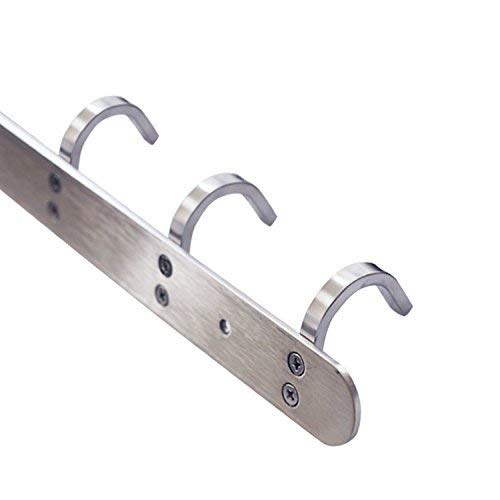 Coat Hook Rack with 8 Square Hooks - Premium Modern Wall Mounted - Ultra durable with solid steel construction, Brushed stainless steel finish, Super easy installation, Rust and water proof - style: 8 Square Hooks