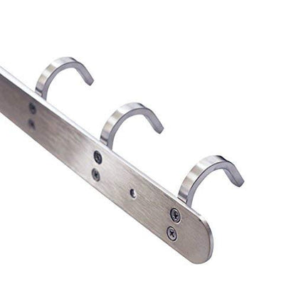 Coat Hook Rack with 8 Square Hooks - Premium Modern Wall Mounted - Ultra durable with solid steel construction, Brushed stainless steel finish, Super easy installation, Rust and water proof - style: 8 Square Hooks